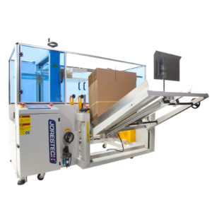 Armadora automática de cajas con máquina selladora de cinta inferior - Modelo CE-40